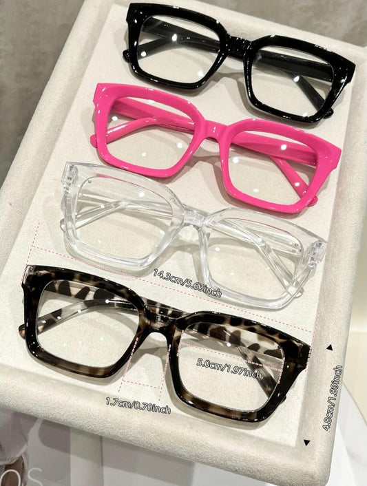 4 Pairs Unisex Square Anti - Blue Light Glasses – Trendy Plastic Frames - New Trendings