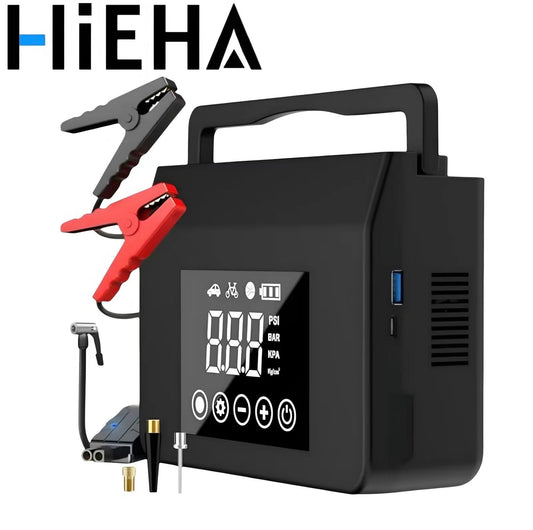 Hieha 4000A Car Jump Starter with Tire Inflator & Power Bank | All - Season, All Vehicles - New Trendings